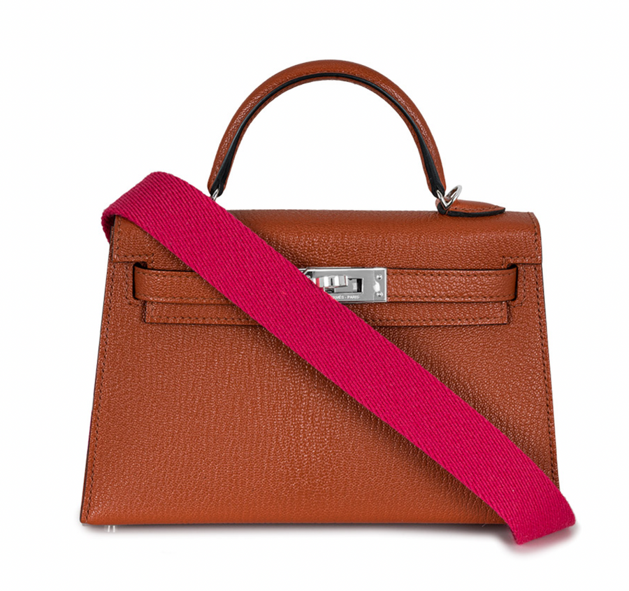 Hermès Cuivre Chèvre Mysore Leather Mini Kelly with Palladium Hardware