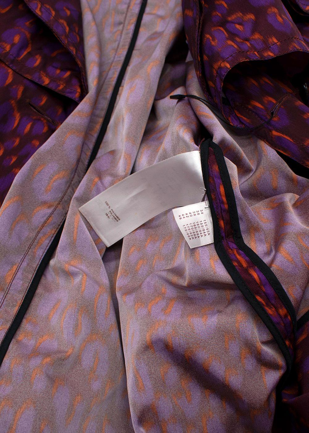 Louis Vuitton Purple Leopard Print Trench Coat