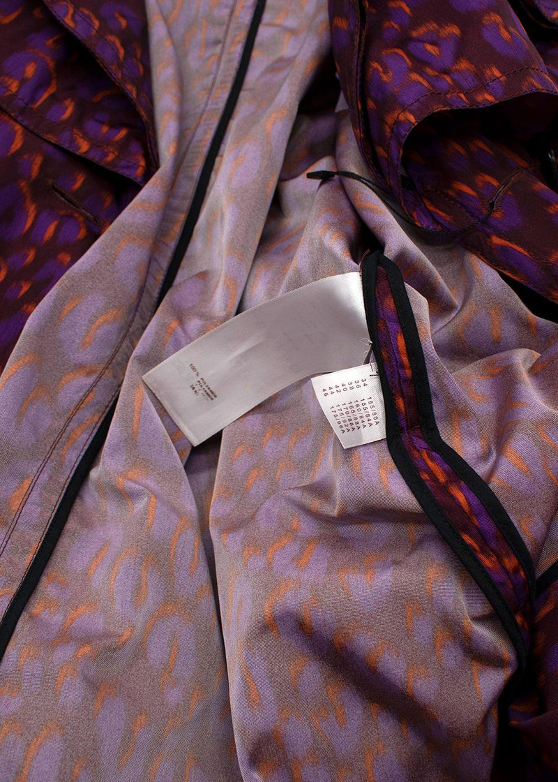 Louis Vuitton Purple Leopard Print Trench Coat