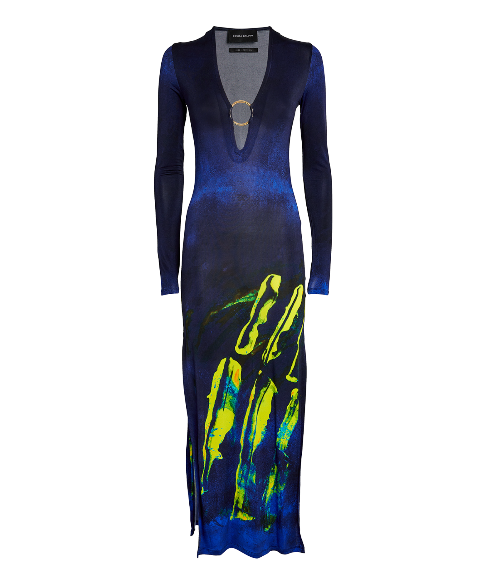 Louisa Ballou Helios Embellished Printed Jersey Maxi Dress