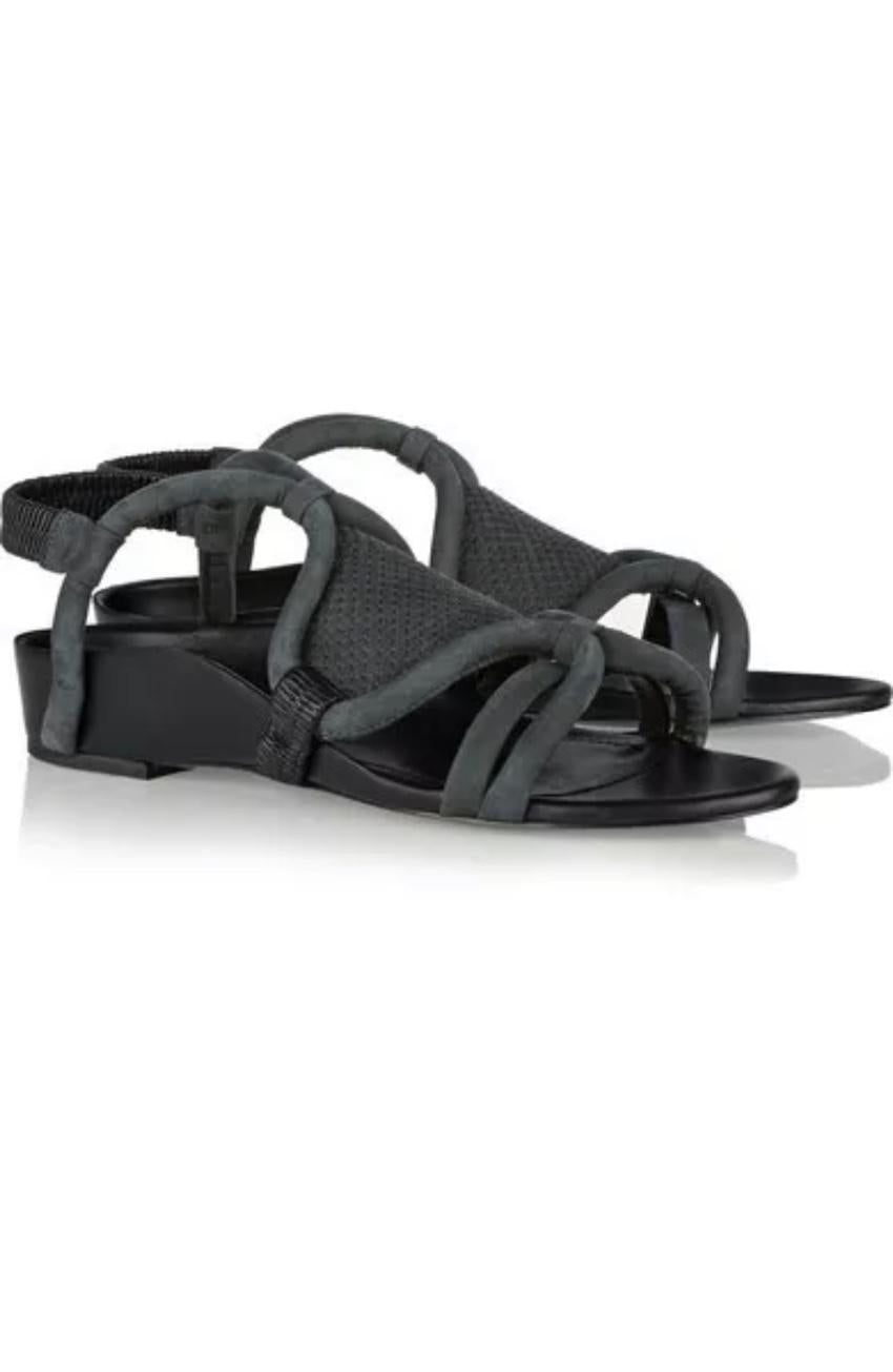 3.1 Phillip Lim Black Marquise Flat Sandals