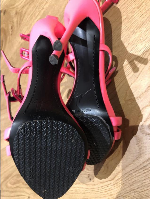 Giuseppe Zanotti Pink Leather Double Strap Sandals