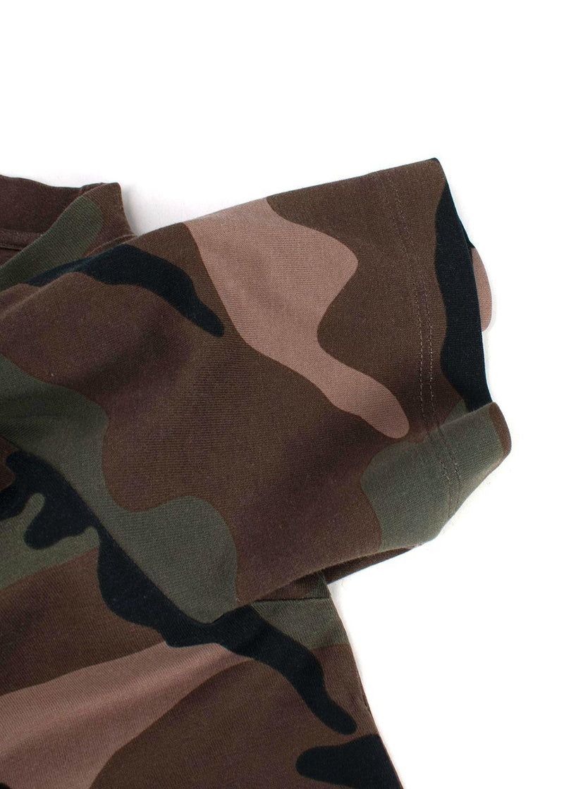 Valentino Camo T-Shirt with Pink Logo