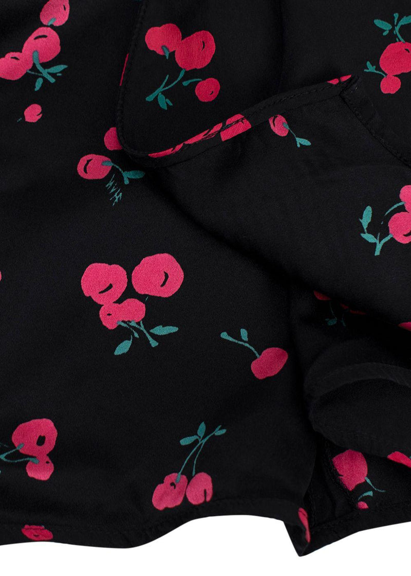 HVN Julia Black Cherry Wrap Dress
