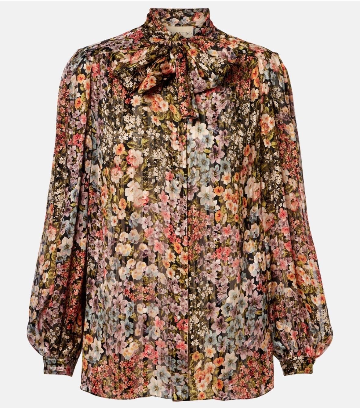 Valentino Printed Silk Blouse
