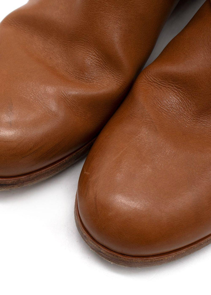 Ralph Lauren Beige Canvas-Leather Riding Boot