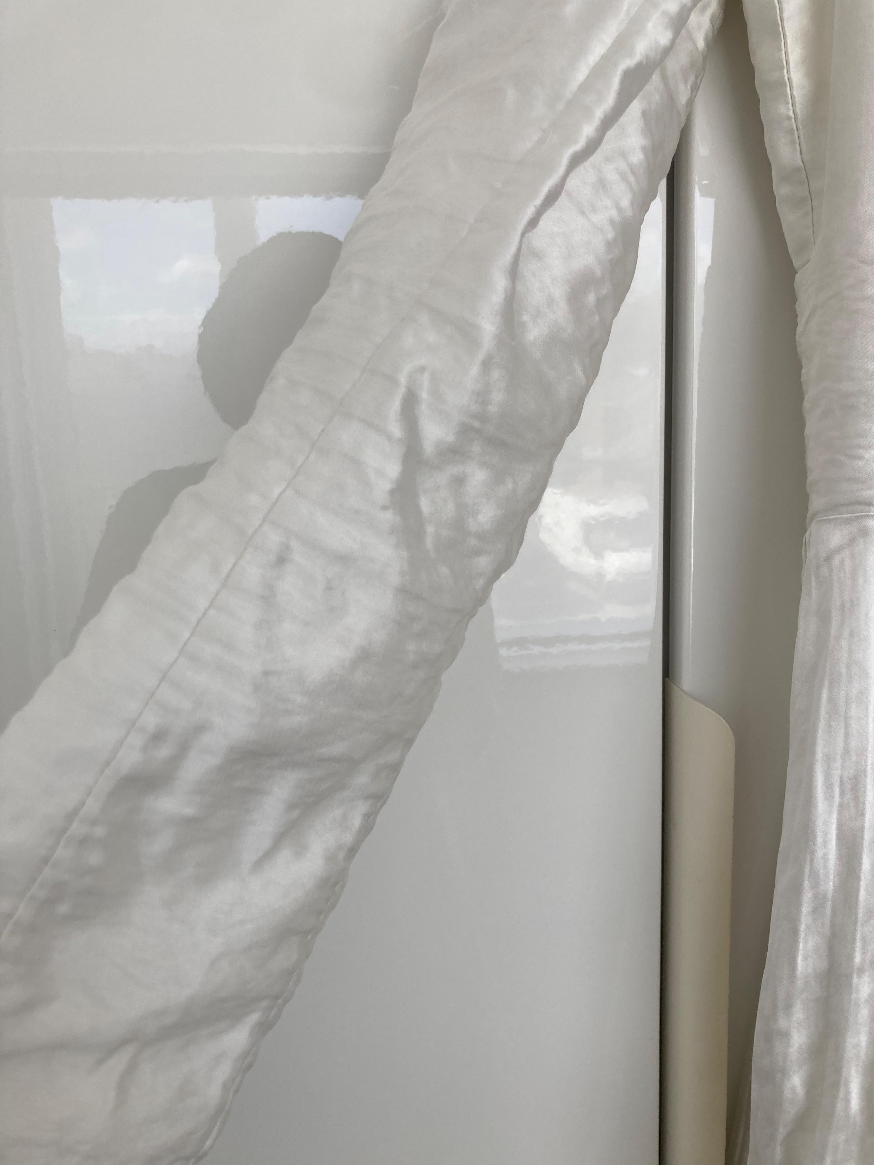 Erdem White Tie Detail Satin Maxi Dress