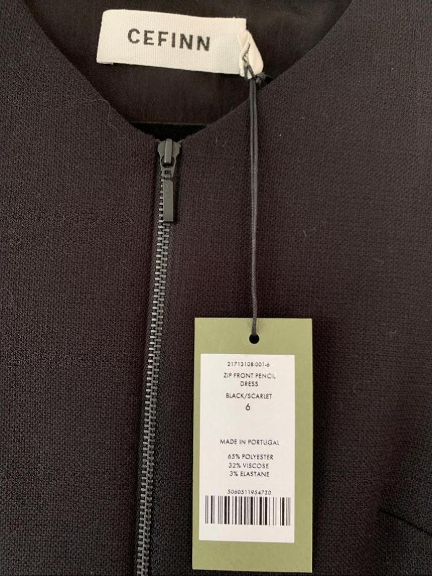 Cefinn Zip Front Black Dress