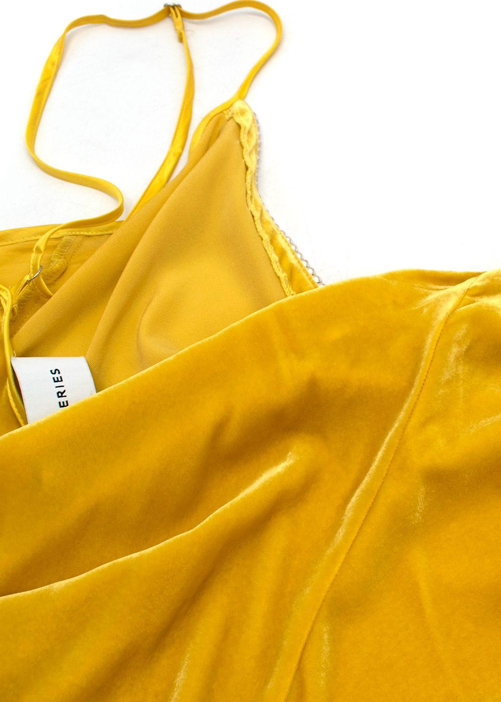 Crystal Embellished Yellow Velvet Gown & Cape