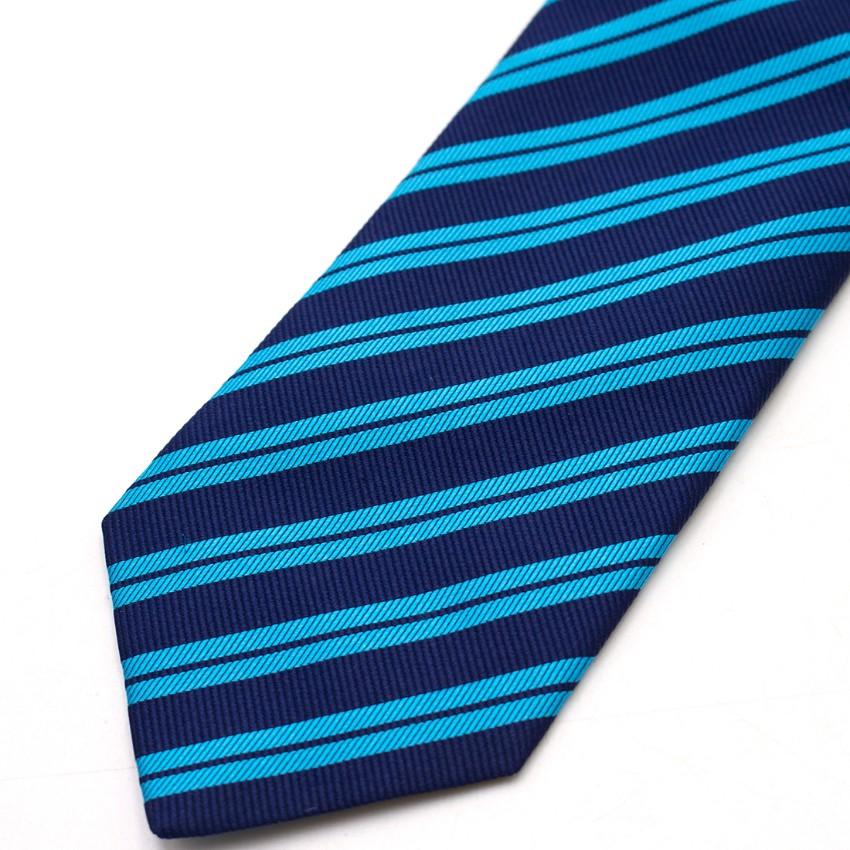 Eton Silk Diagonal Blue Stripe Tie