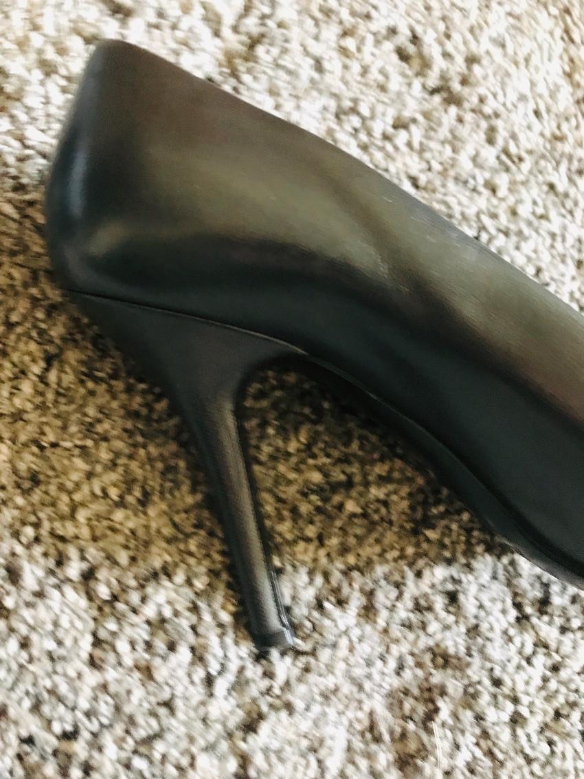 Helmut Lang Leather Pewter Pumps