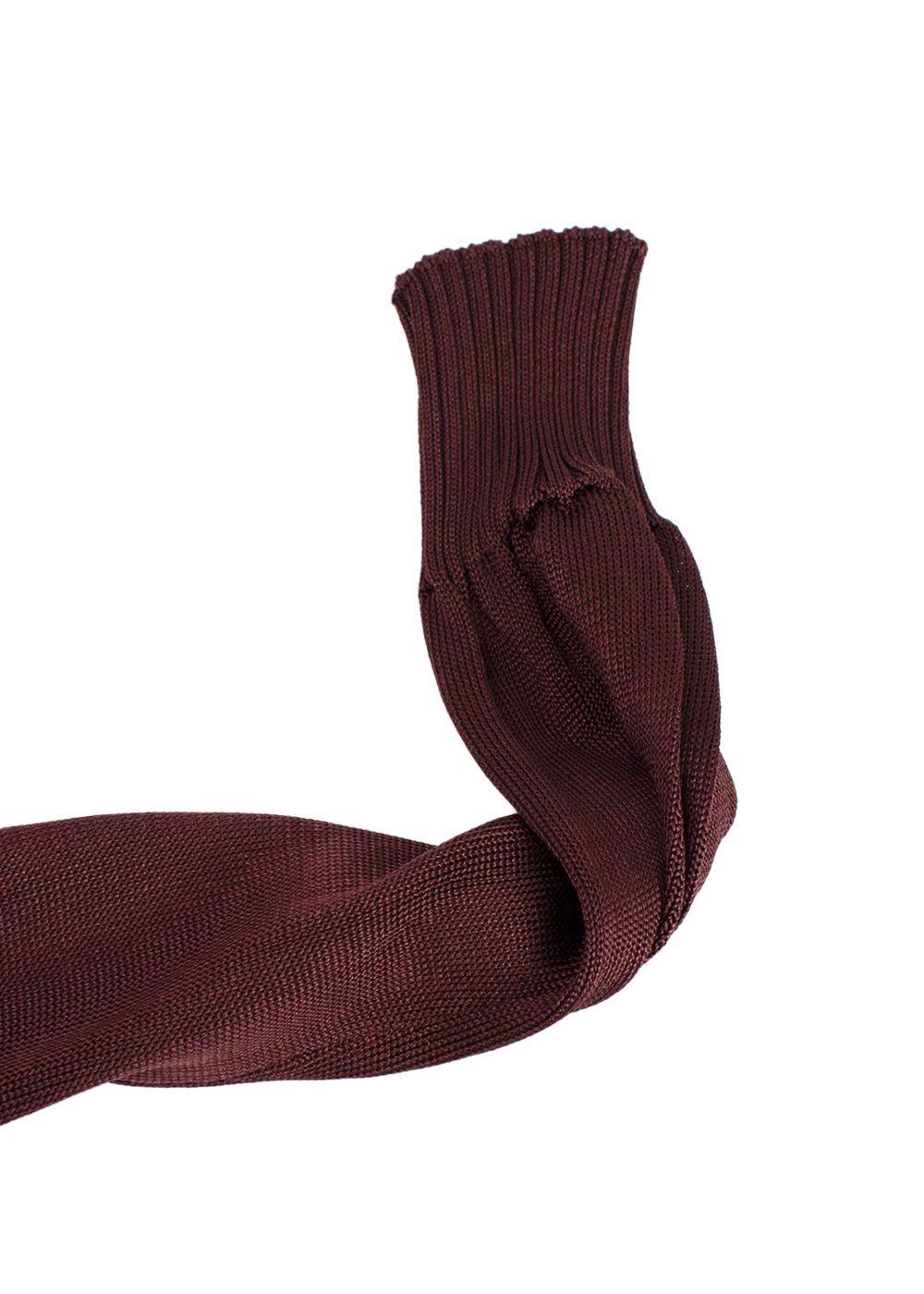 Bottega Veneta Burgundy Long Sleeve Ribbed Turtleneck Top