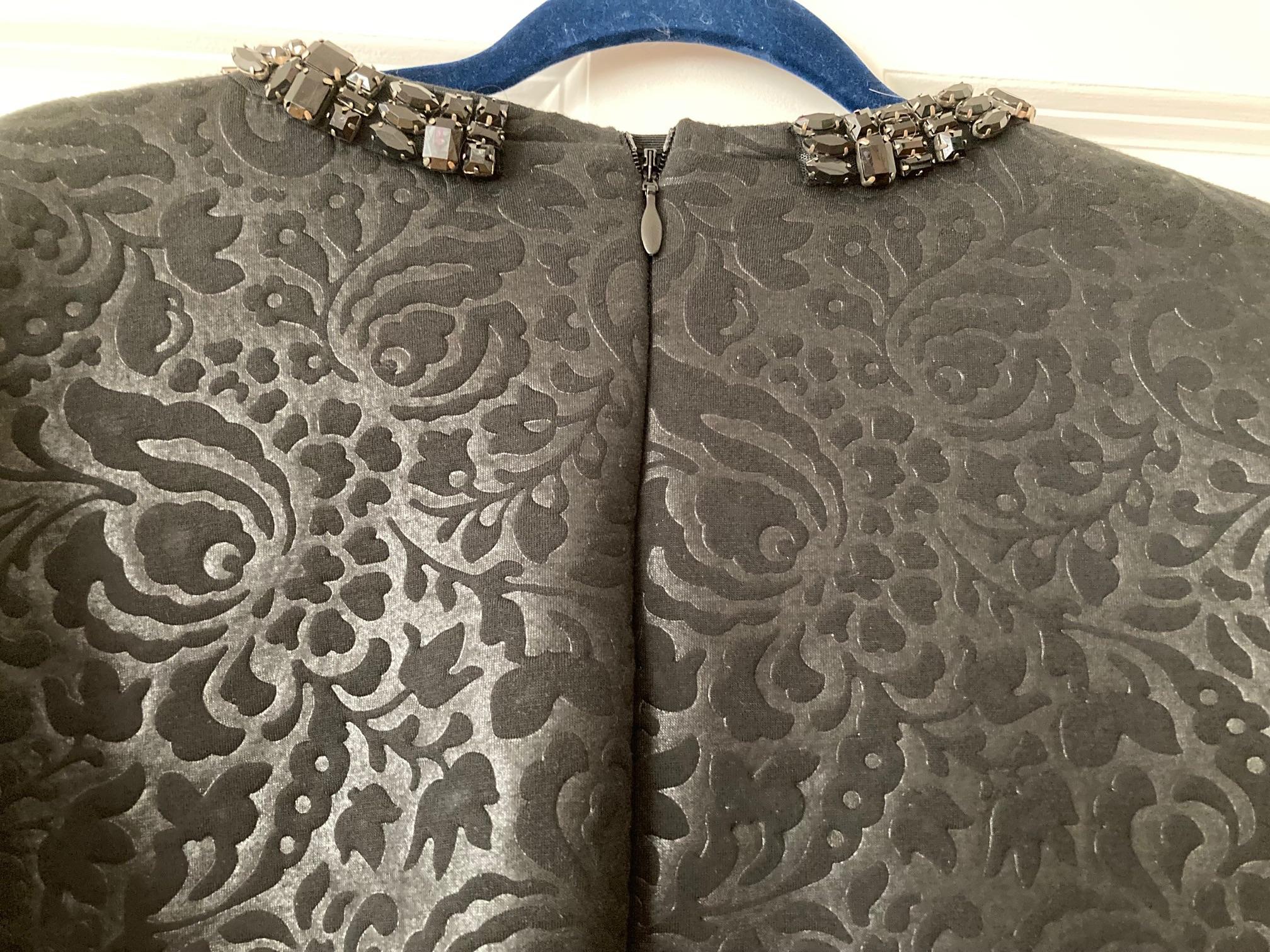 Black brocade crystal trim top