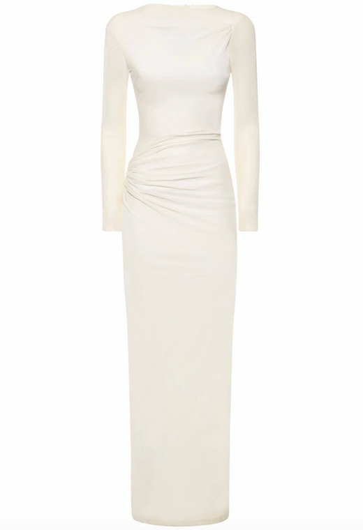 16arlington Nubria Draped Velvet Maxi Dress