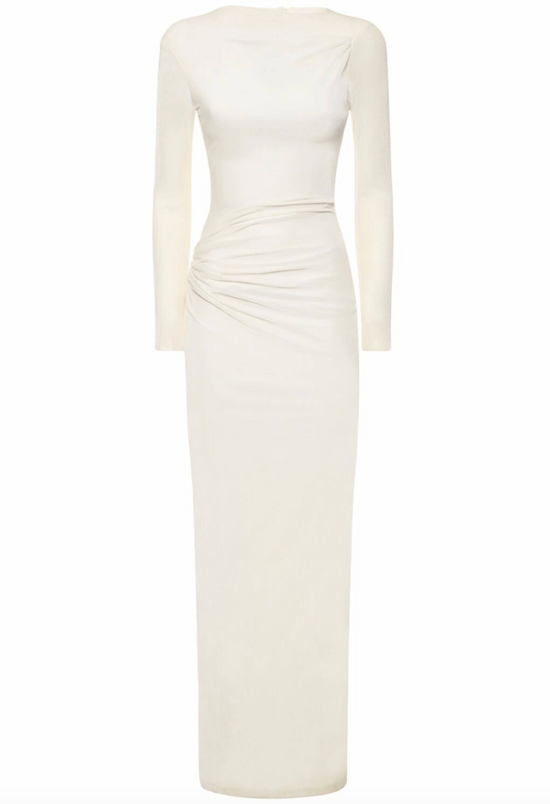 16arlington Nubria Draped Velvet Maxi Dress
