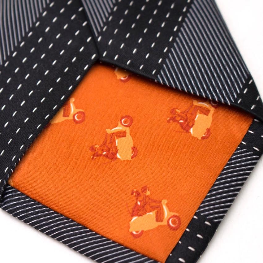 Simon Carter monochrome striped silk-jacquard tie