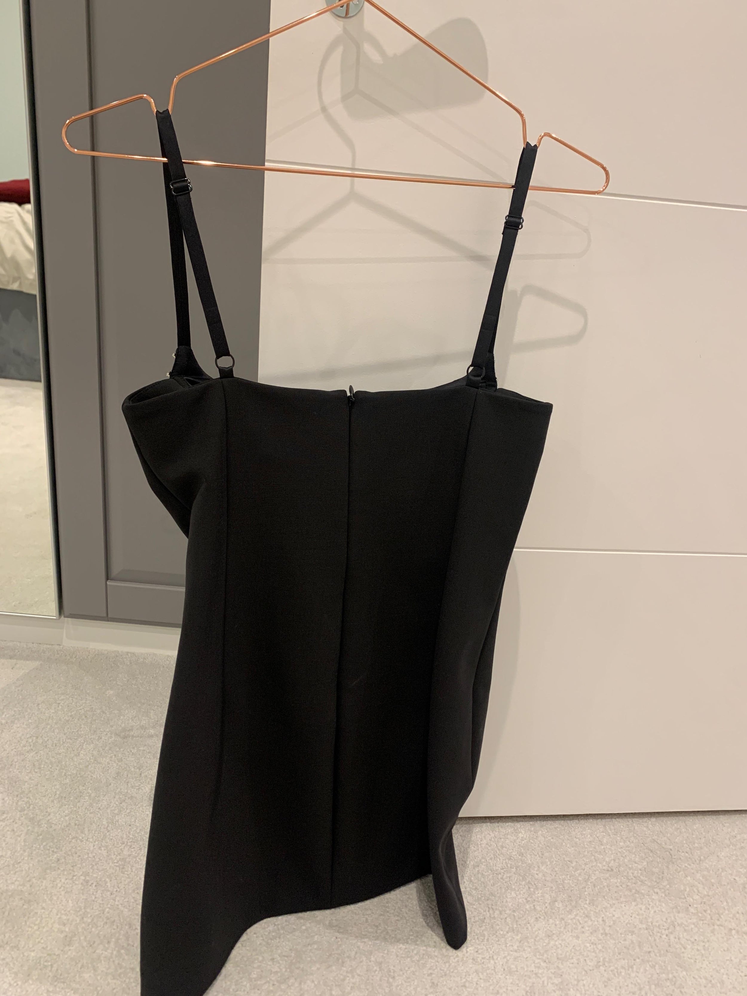 Crystal Cup Black Mini Dress