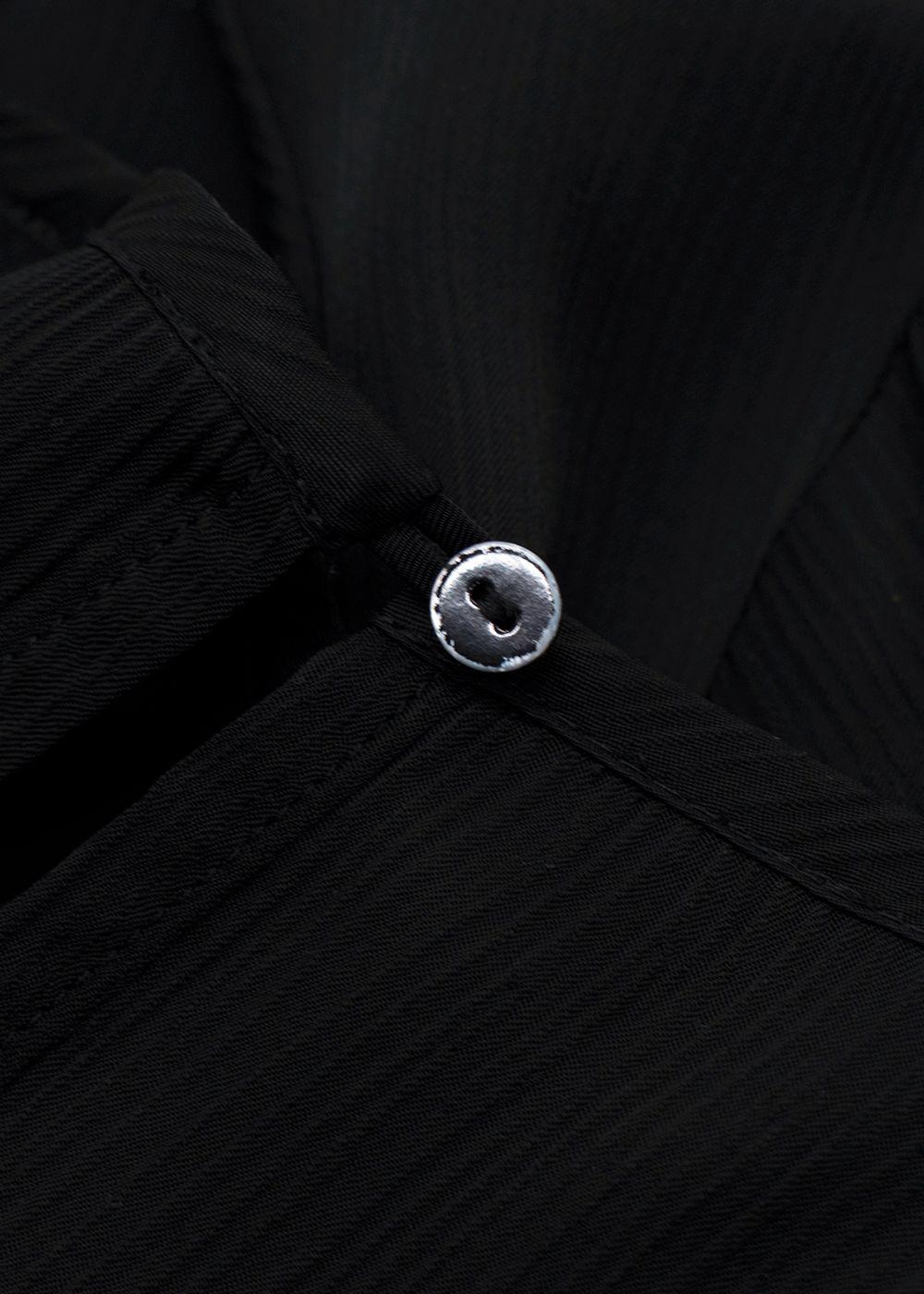 Eileen Fisher Black Textured Cupro Round Neck Top
