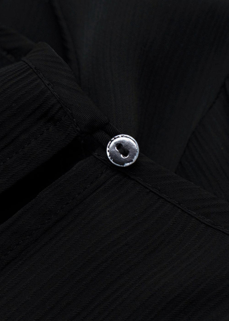 Eileen Fisher Black Textured Cupro Round Neck Top