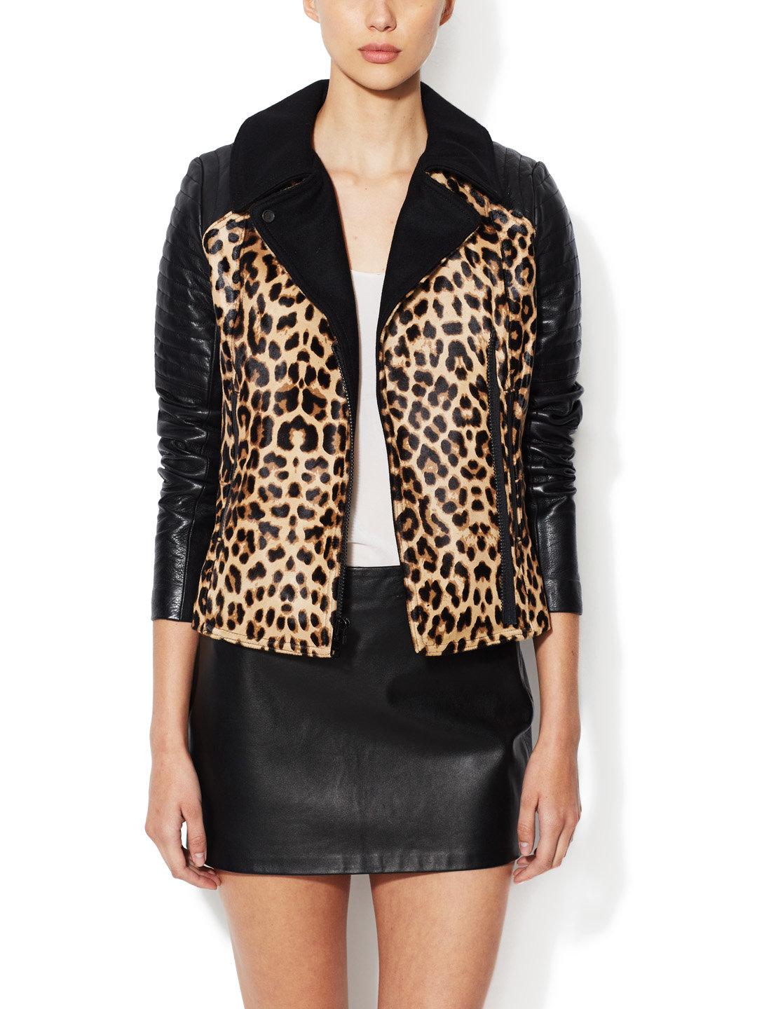 A.L.C. Lee Leopard Print Leather Jacket