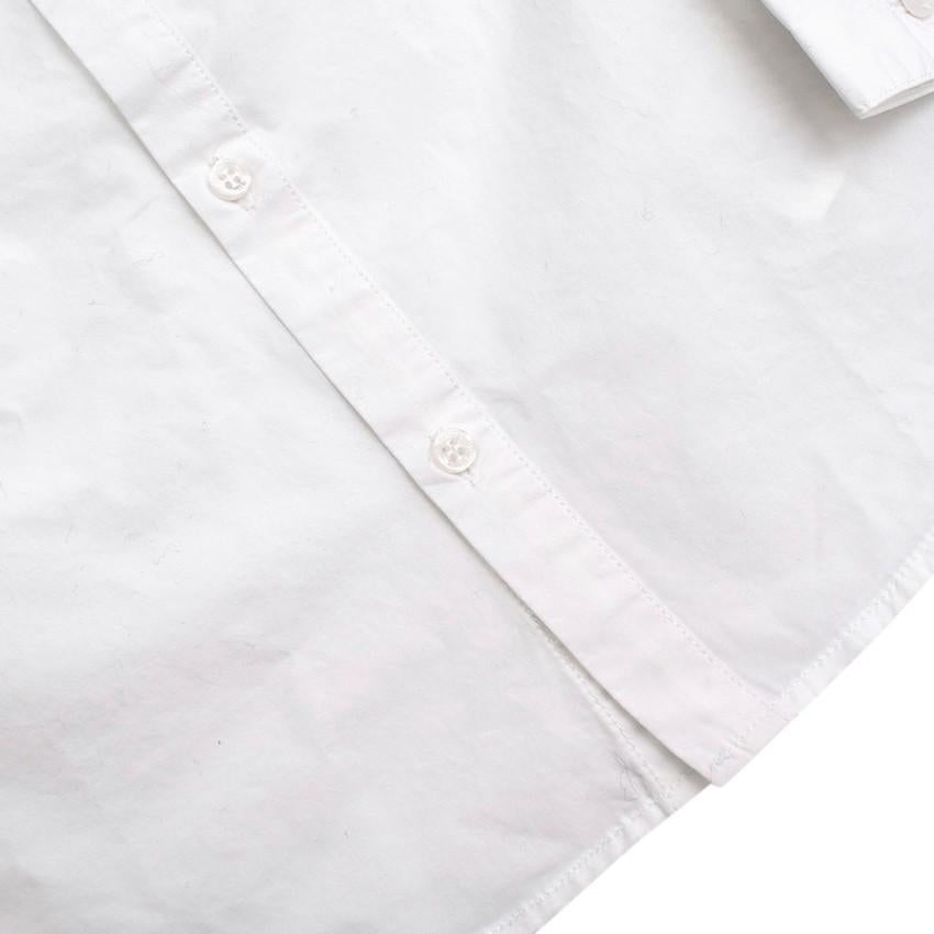 Brums Baby Boy White Cotton Long Sleeve Button-Down Shirt