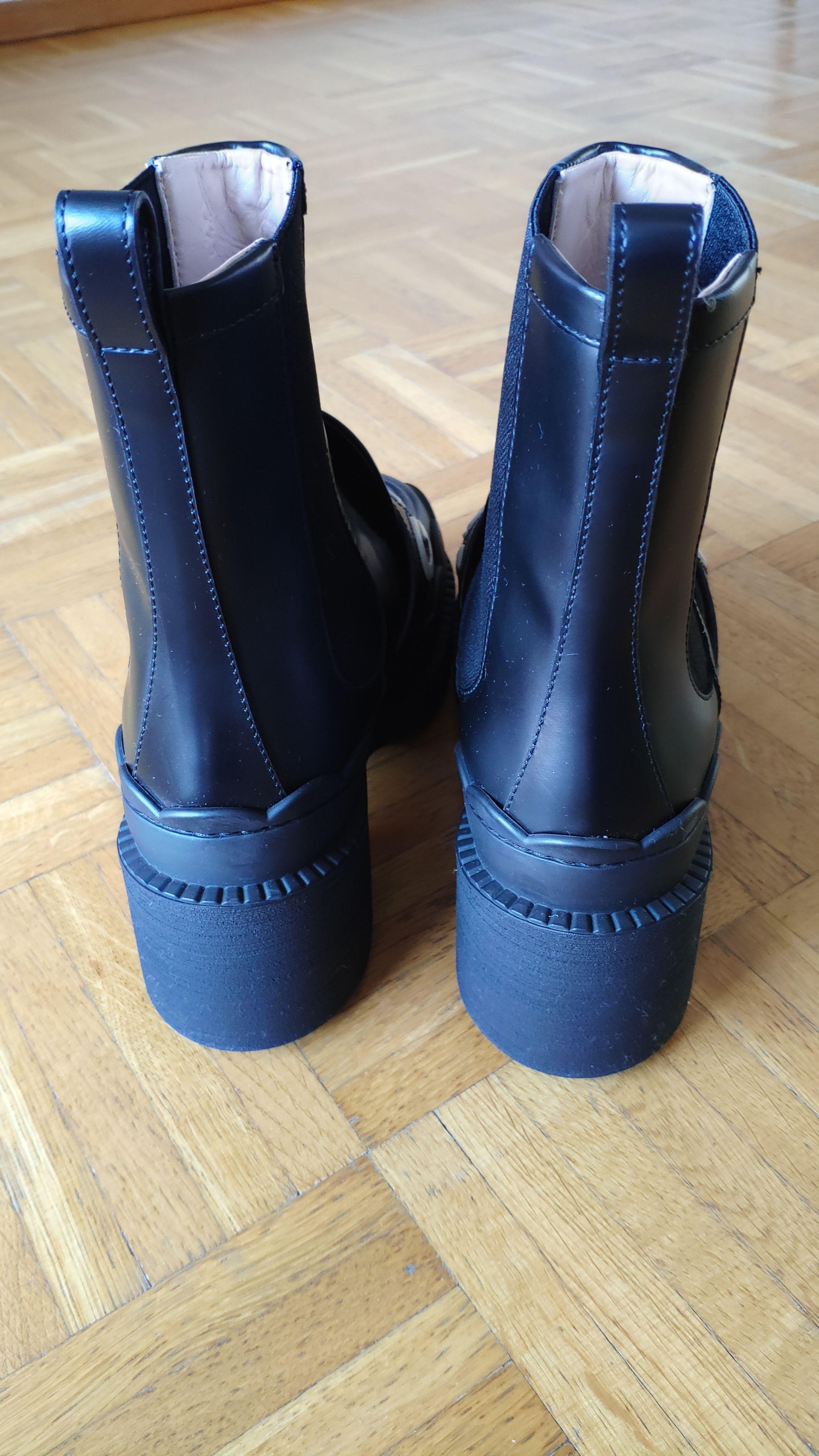 Gucci Black Logo Platform Leather Boots