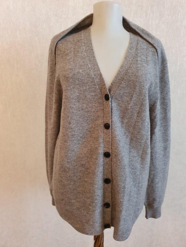 Alexander Wang Sheer Back Striped V-neck Cardigan