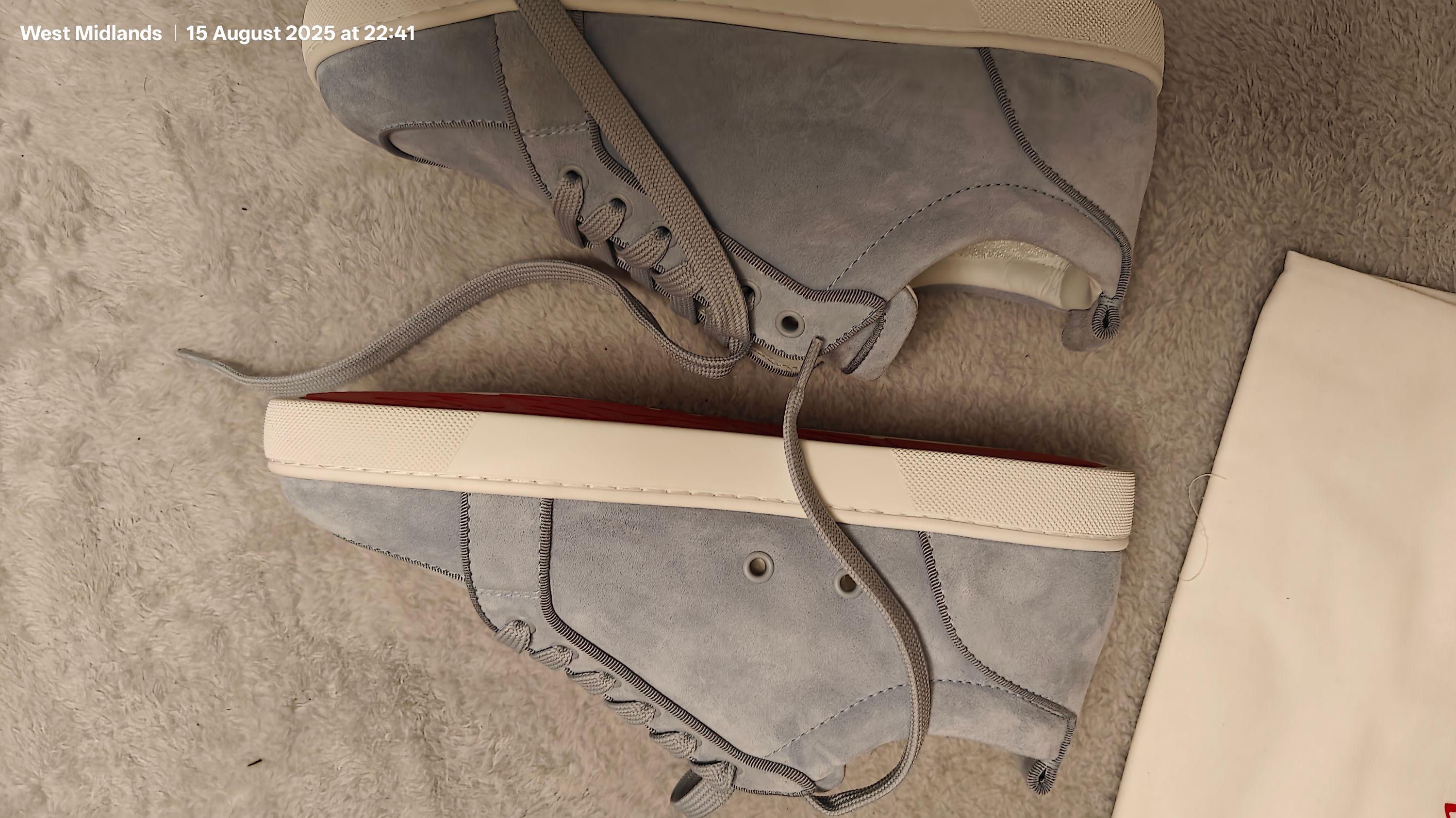 Louboutin Rantulow Orlato Sneakers in Suede Ice Blue