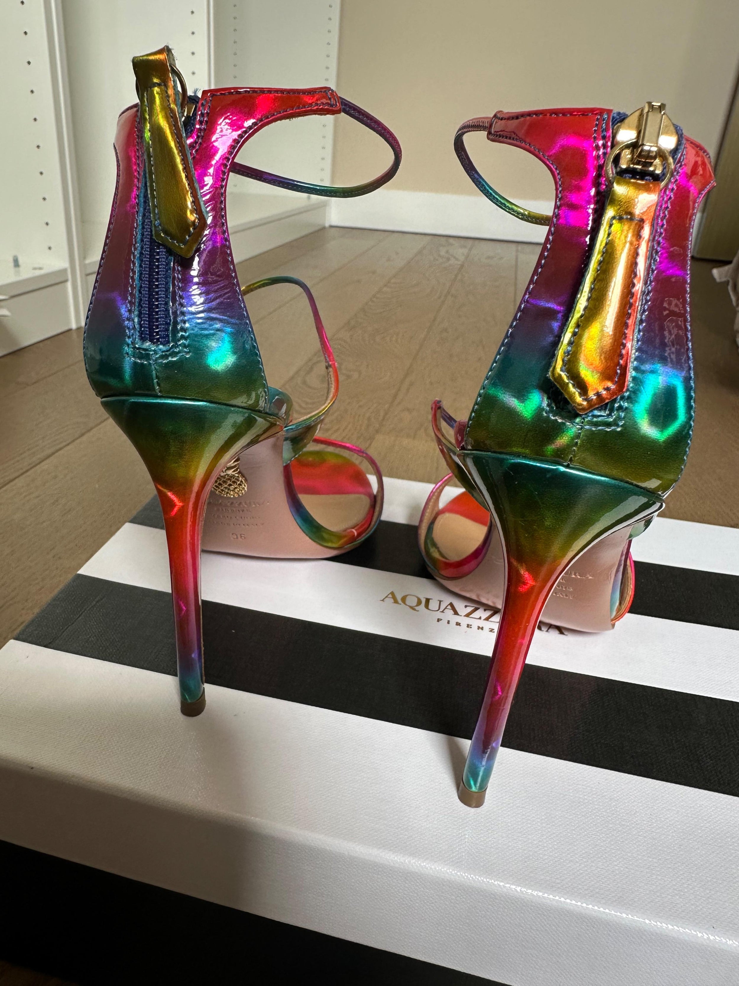 Aquazurra Hologram Heeled Sandals