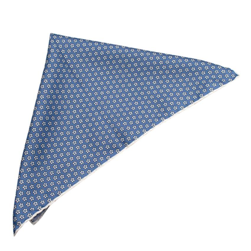 Breuer Blue Floral Pattern Pocket Square