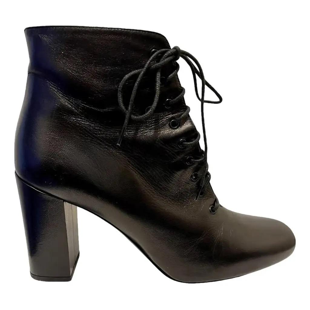 Saint Laurent Babies 90 Black Leather Ankle Boots