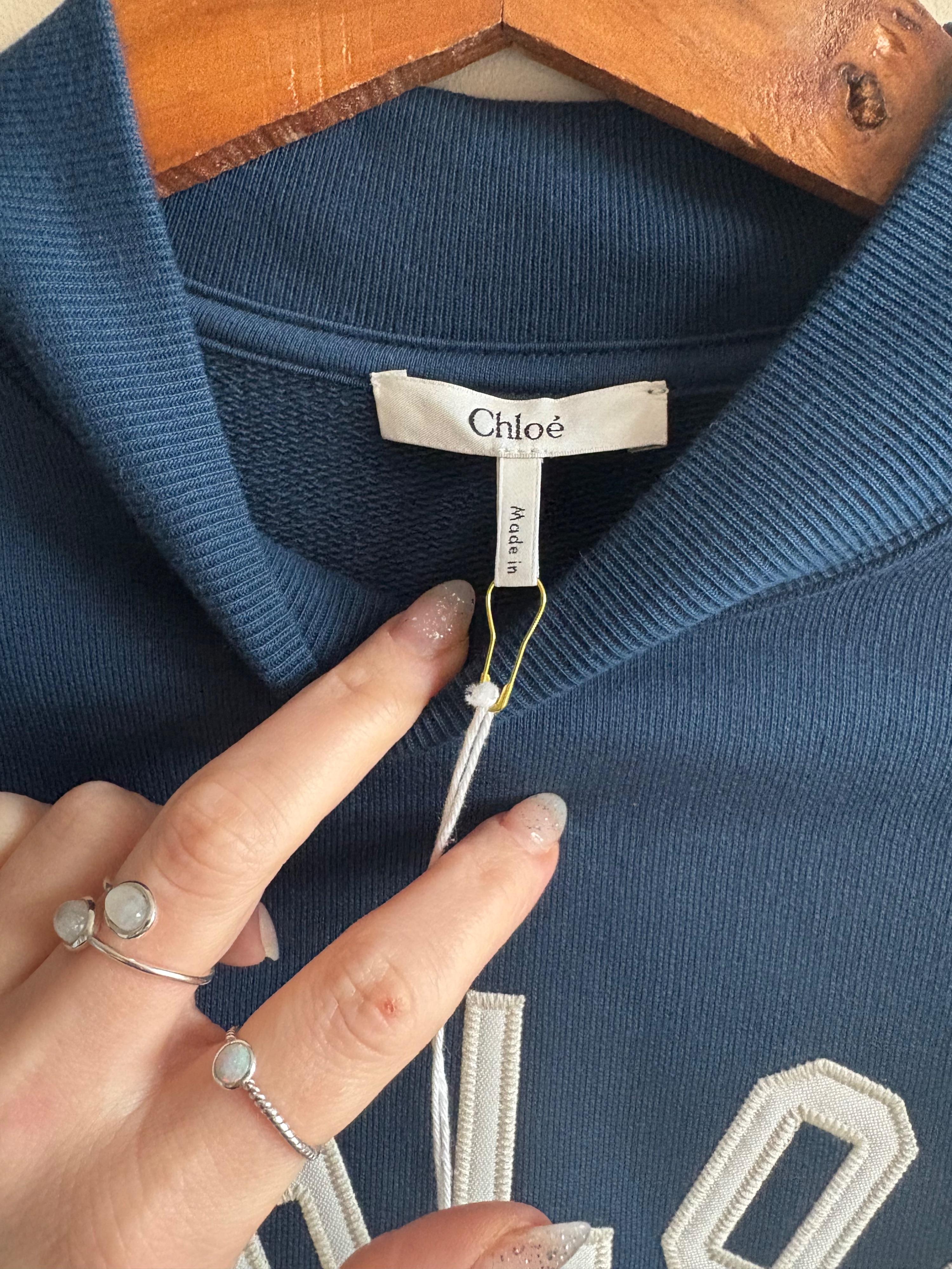 Chloe Blue Cotton Sweatshirt
