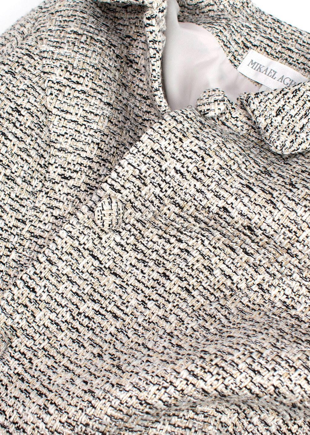 Mikael Aghal Grey Tweed Jacket and Pencil Skirt