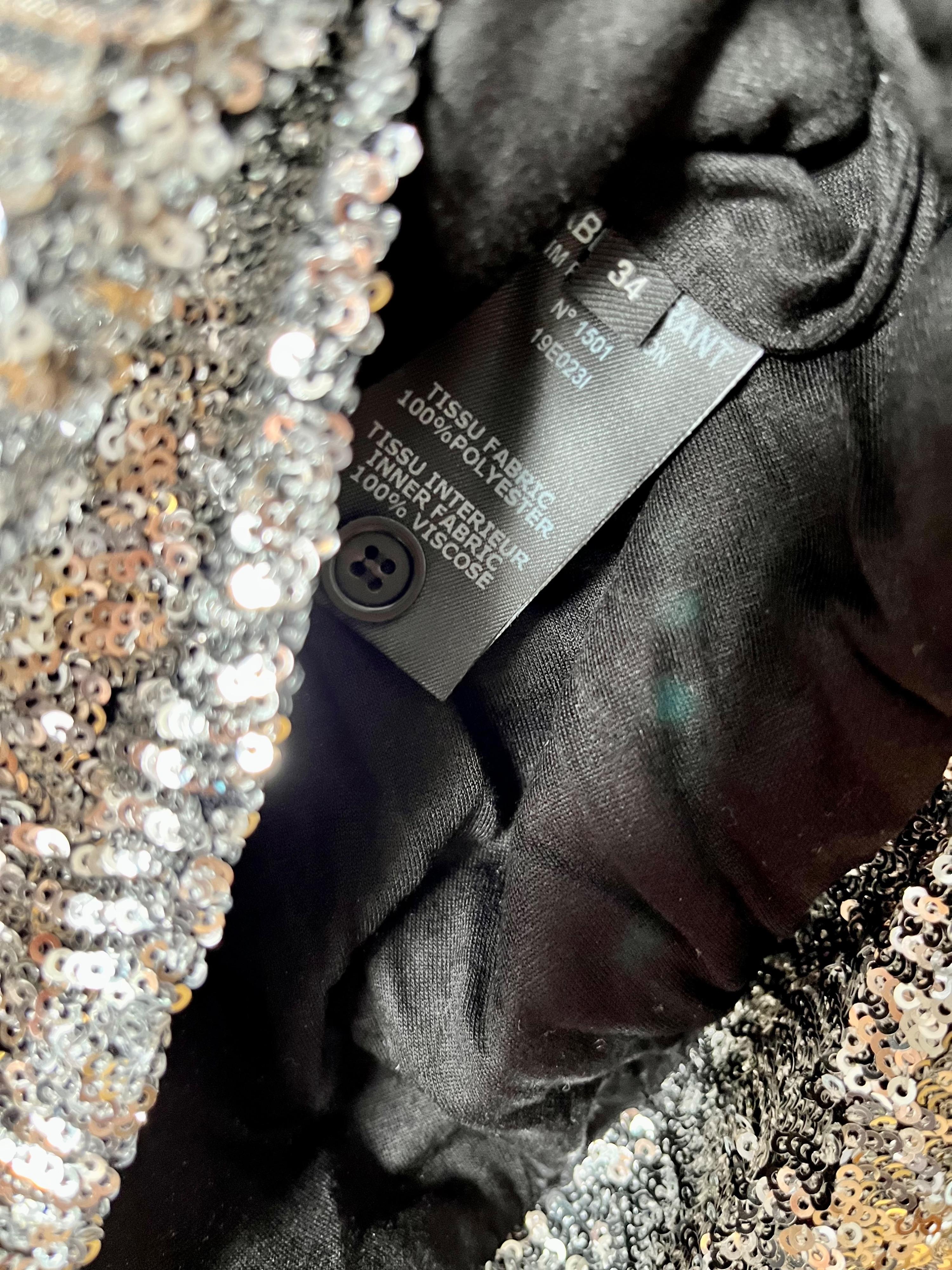 Silver sequinned Olivia top