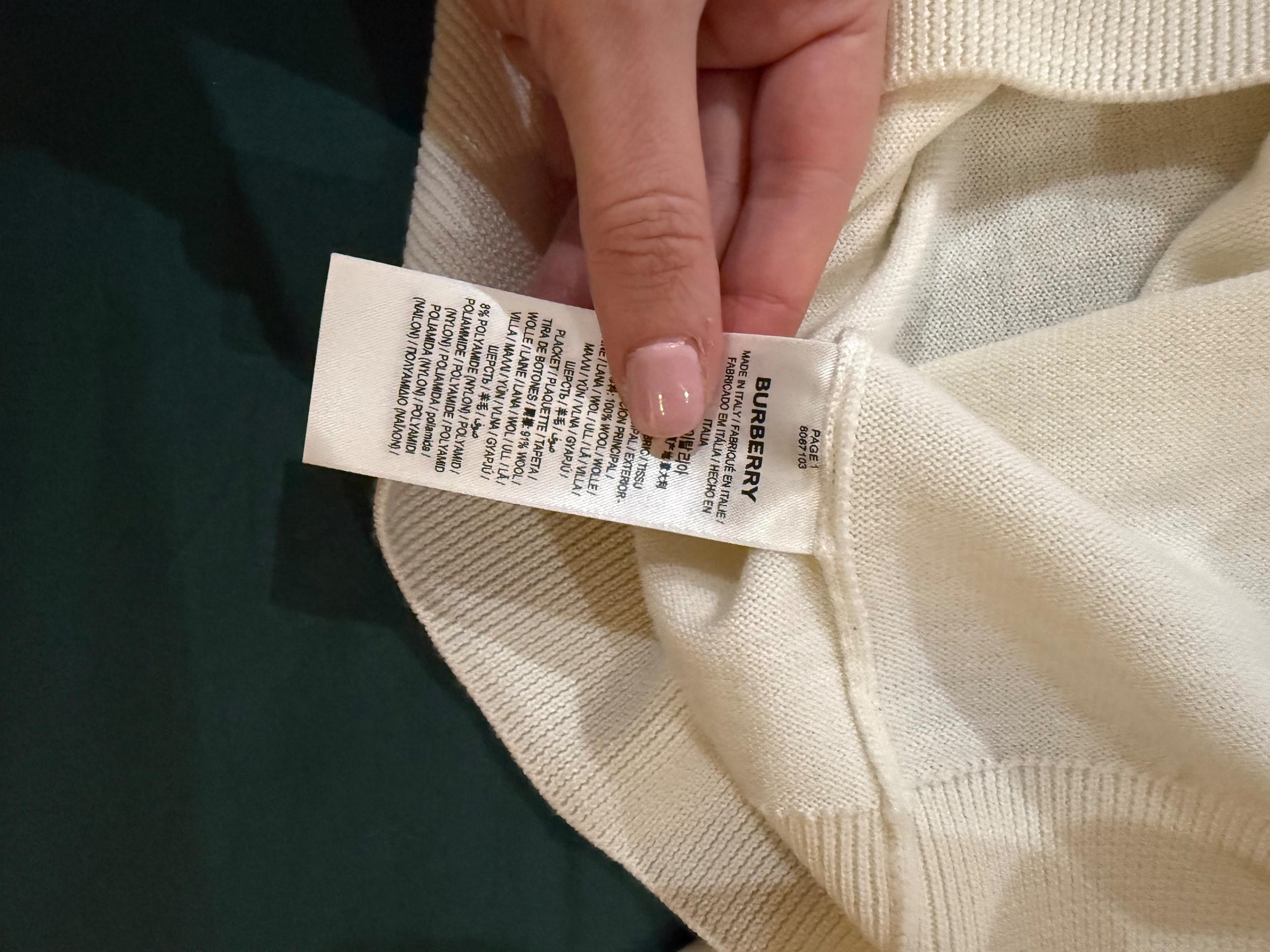 Burberry White  Bow and Pearl Detail Cardigan