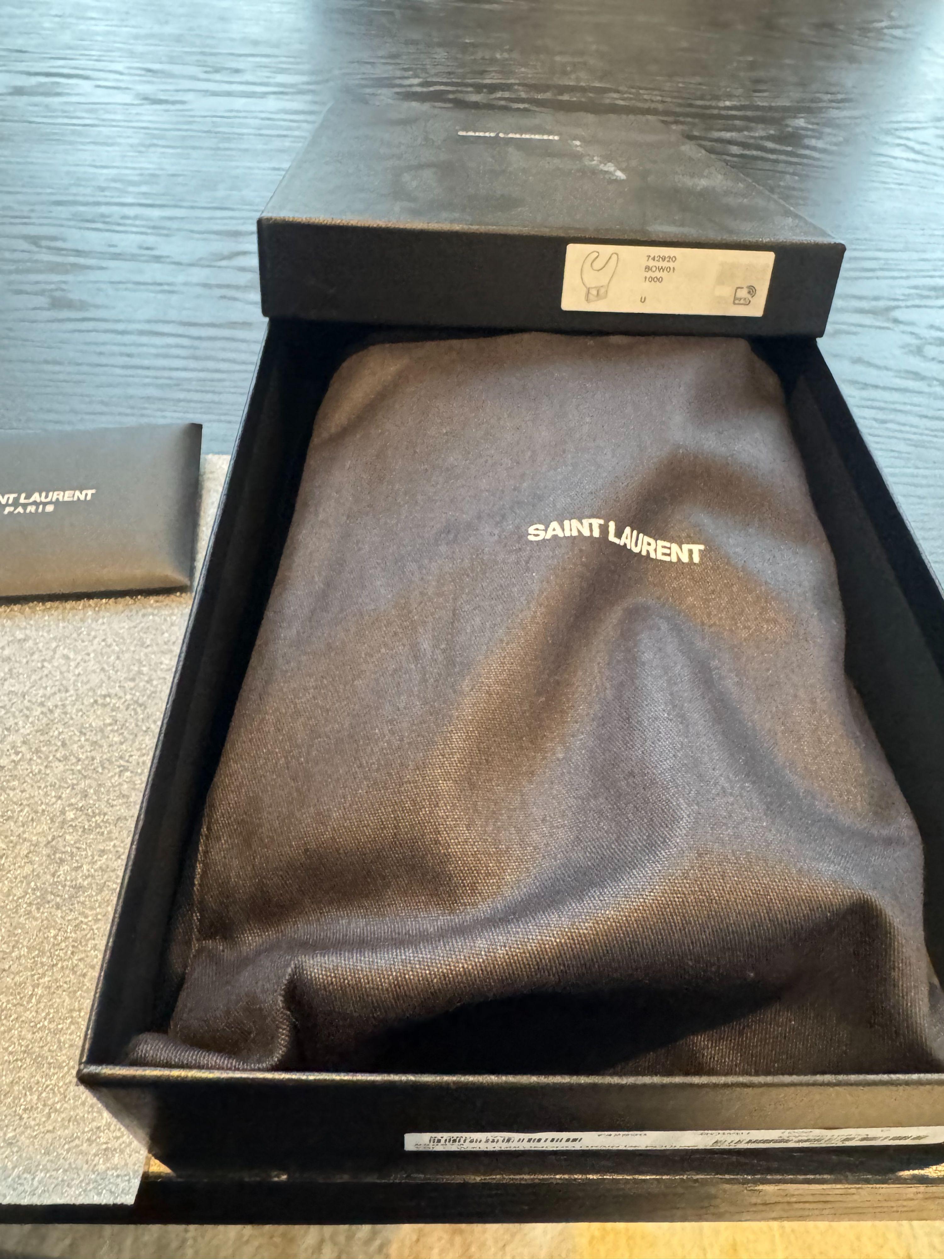 Saint Laurent Black Leather Cassandra Bag