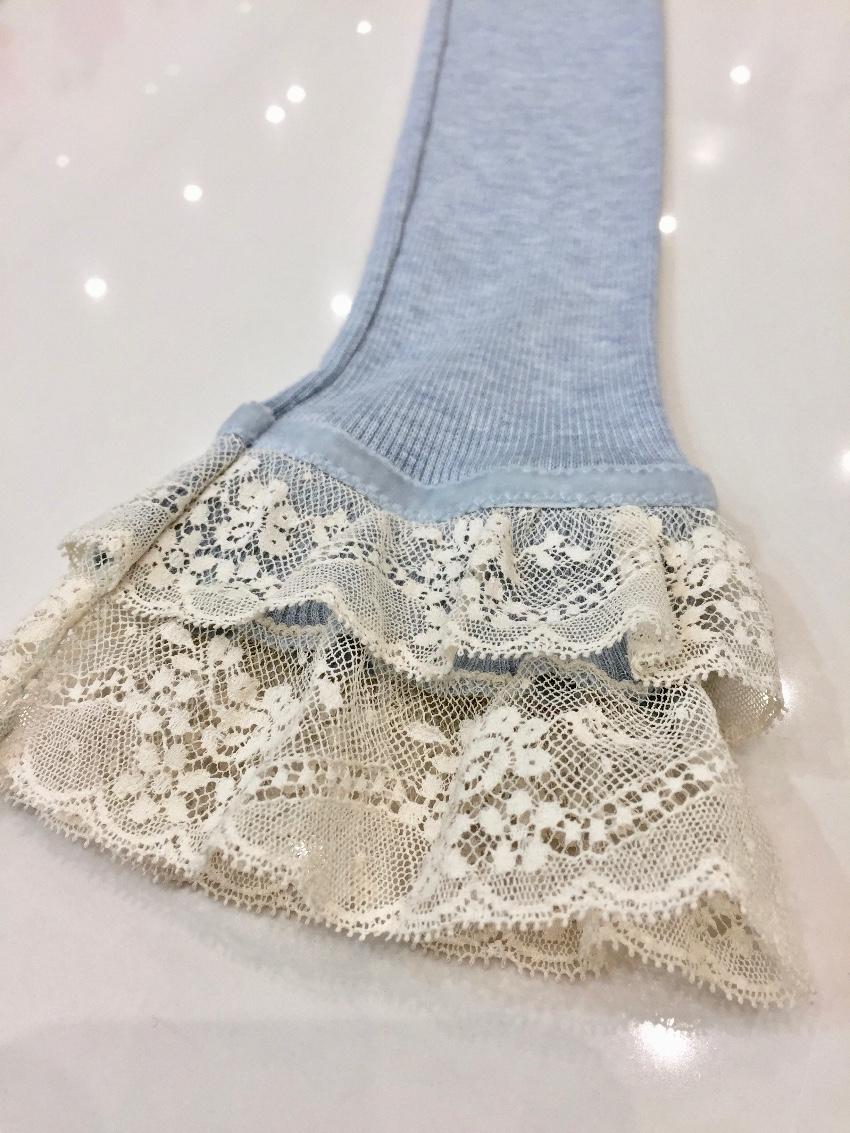 Blumarine Blue Velvet Bows & Cream Leavers Lace Soft Overcoat Cardigan