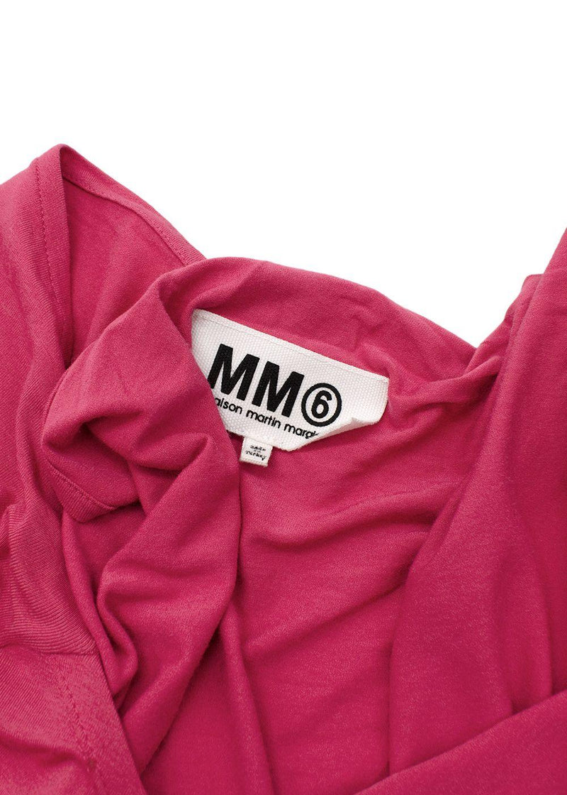 Pink Draped Back T-Shirt Midi Dress