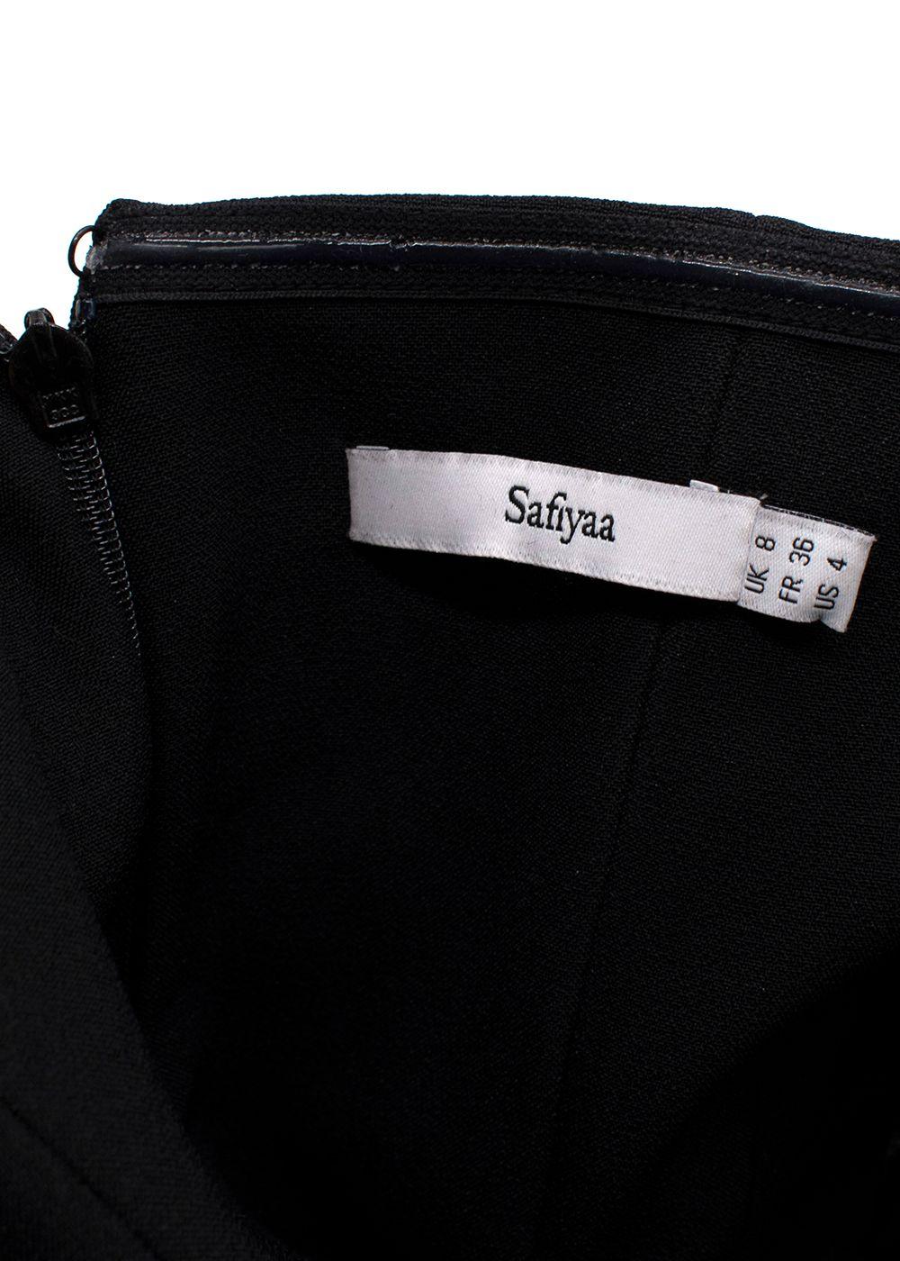 Safiyaa Black Myrine Feather-trimmed Jumpsuit