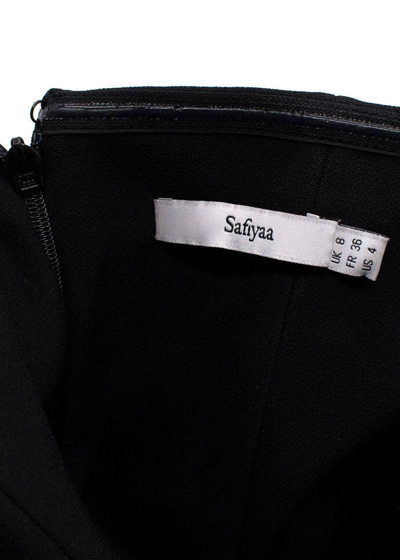 Safiyaa Black Myrine Feather-trimmed Jumpsuit