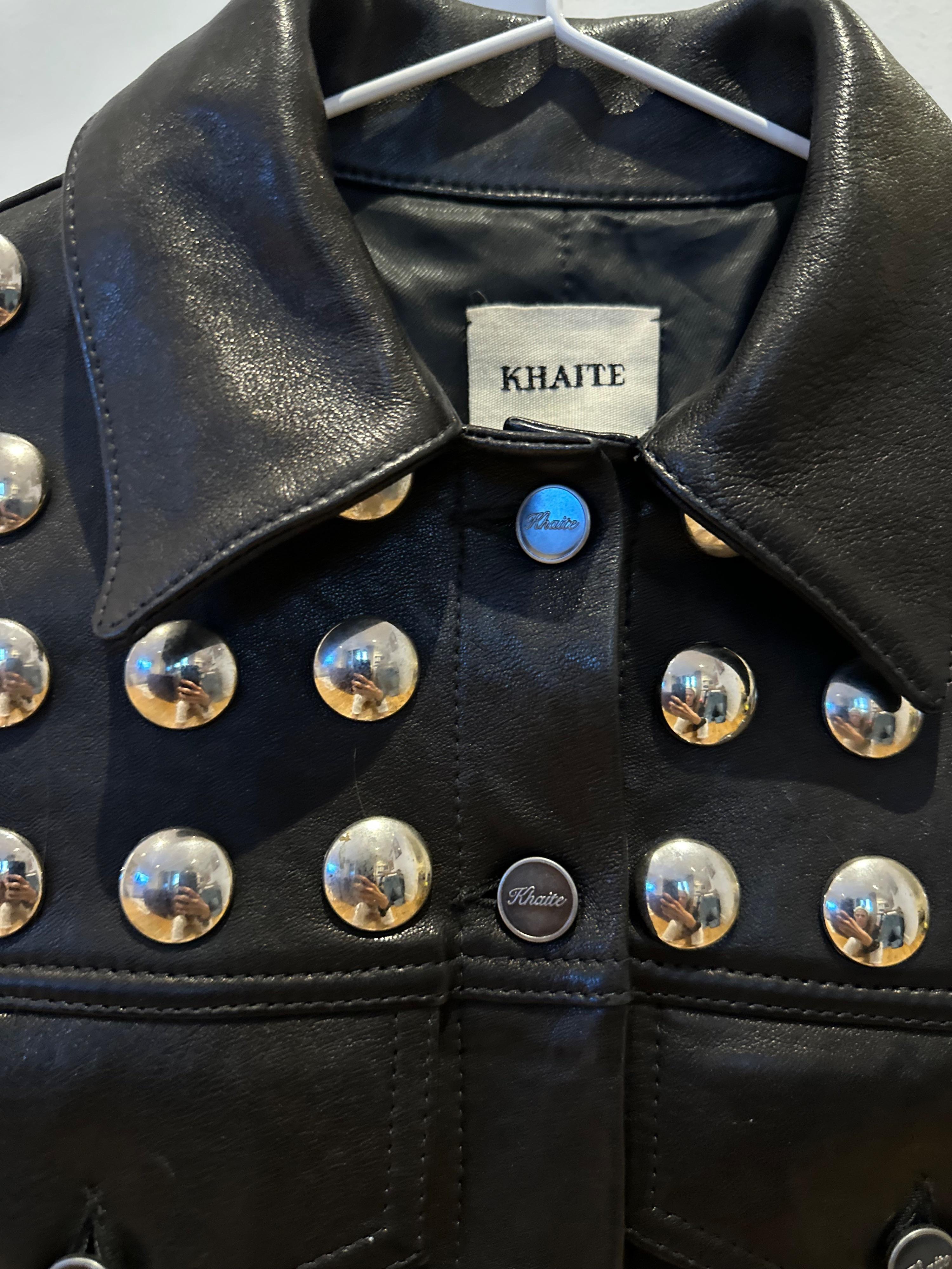 Khaite Black Rizzo Studded Leather Jacket