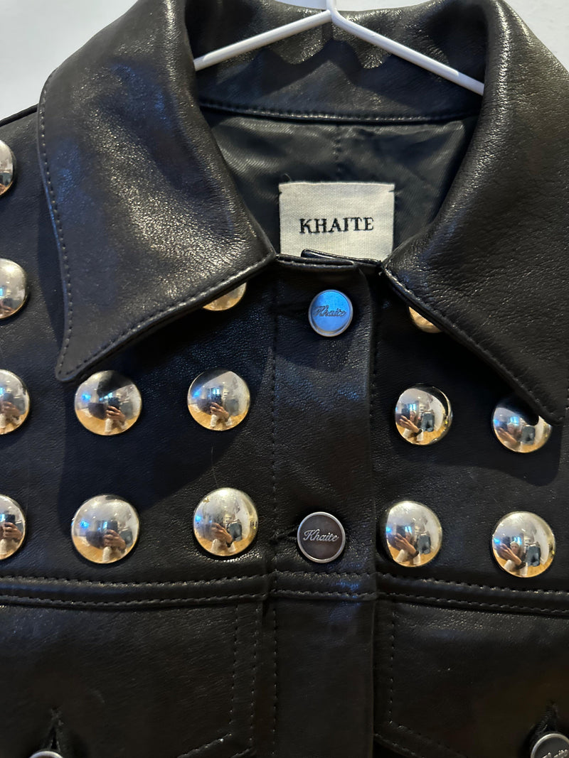 Khaite Black Rizzo Studded Leather Jacket