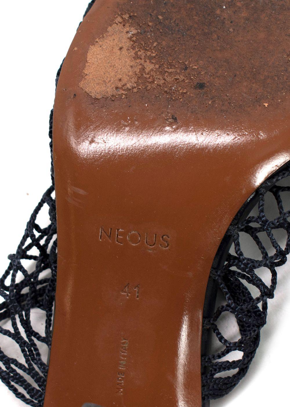Neous Navy Bophy Fishnet Mules