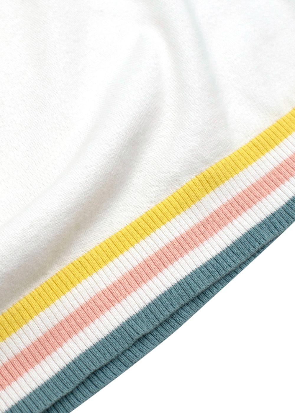Kids 12Y Candy Stripe Trim Knit Top