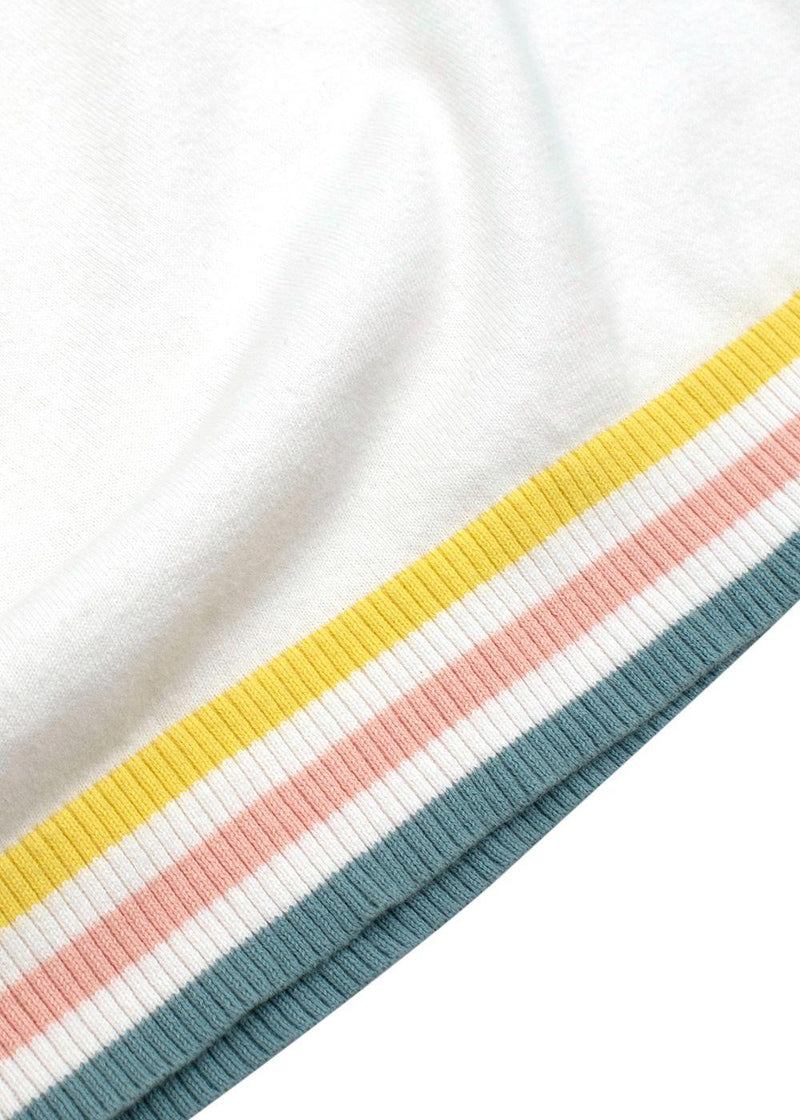 Kids 12Y Candy Stripe Trim Knit Top
