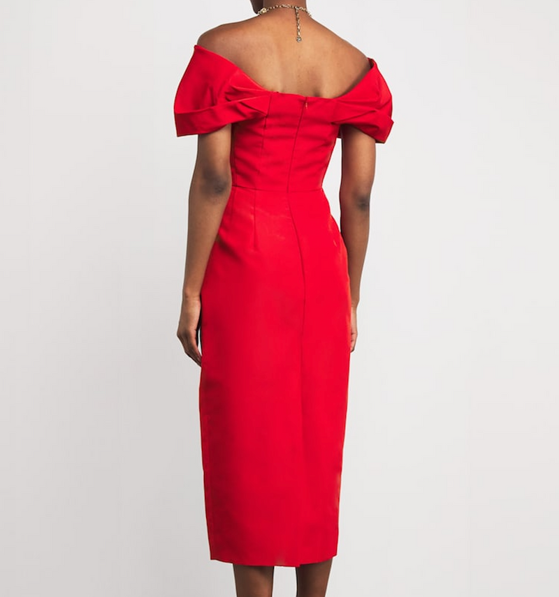Carolina Herrera Off-Shoulder Column Dress