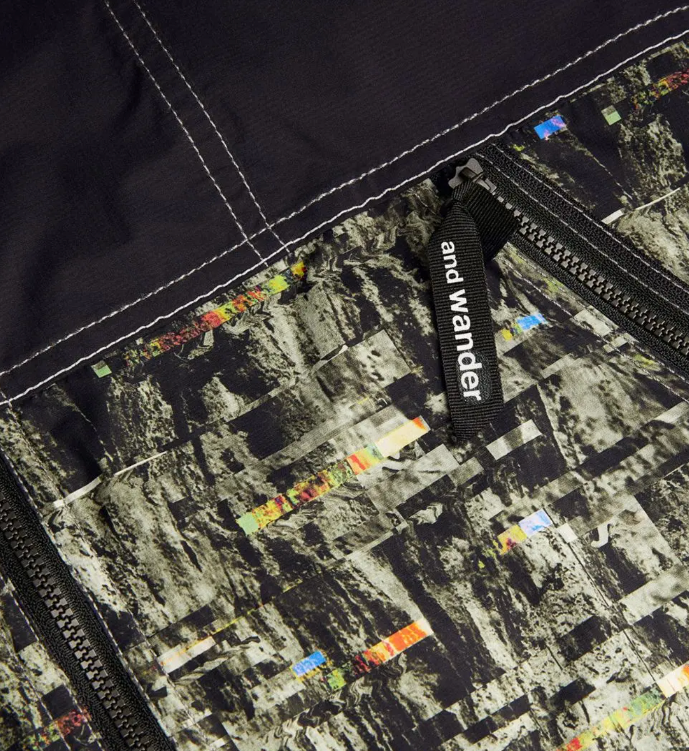 And Wander Digital Print Windbreaker Jacket
