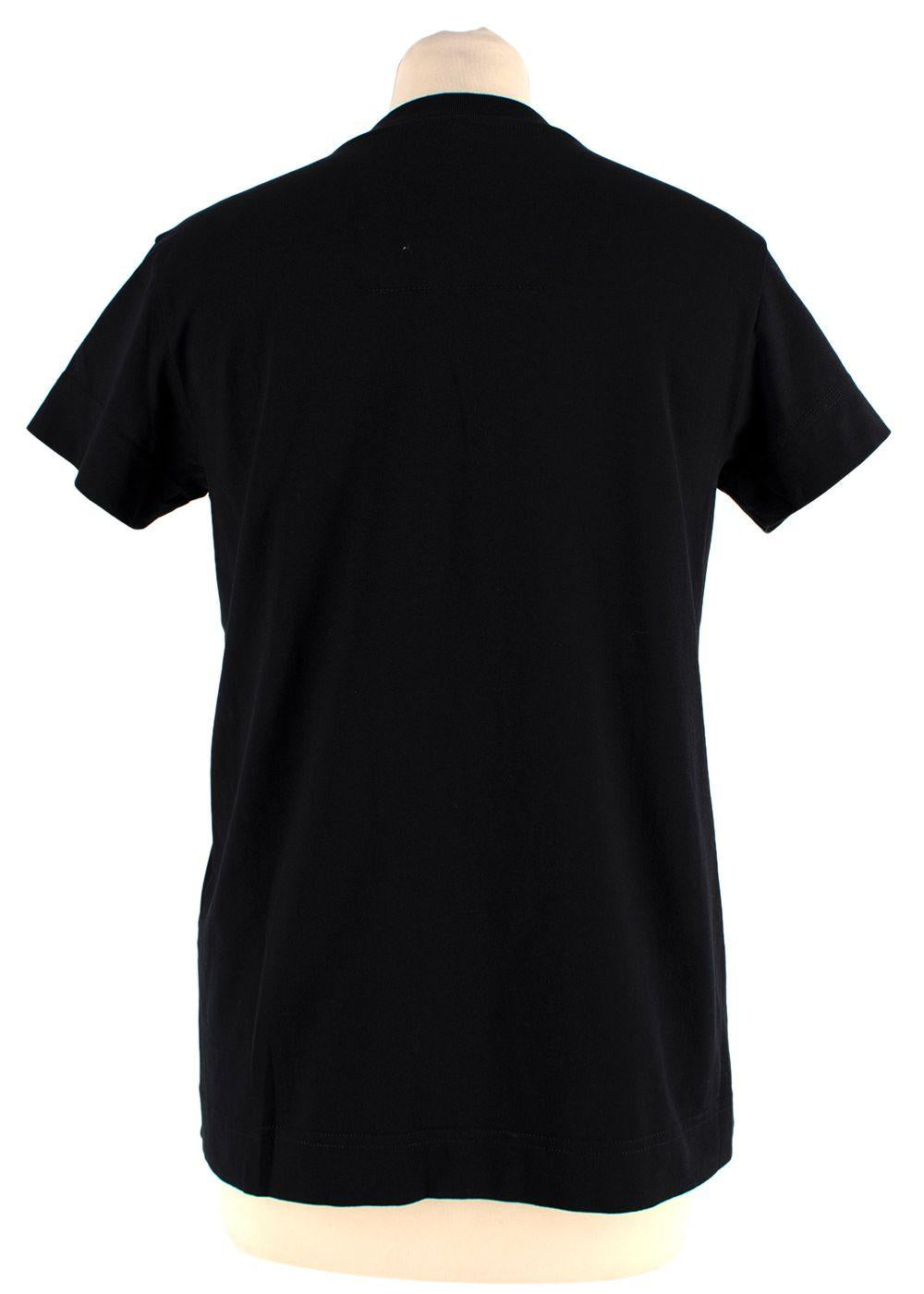 black t-shirt with white front logo