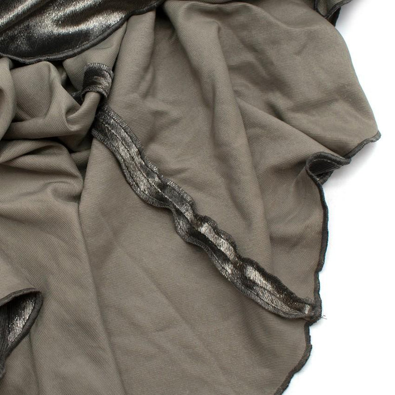 Maria Lucia Hohan Amaris Khaki Lurex Velvet One Shoulder Gown