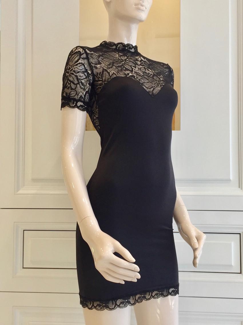 Cadolle Paris Couture Leavers Lace & Stretch Satin Dress